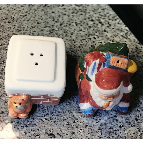 RARE PORTMERION A CHRISTMAS STORY SANTA STACKING SALT/PEPPER SHAKERS - Picture 4 of 8